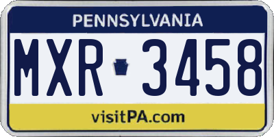 PA license plate MXR3458
