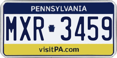 PA license plate MXR3459