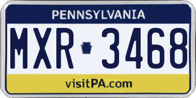 PA license plate MXR3468