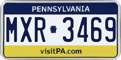 PA license plate MXR3469