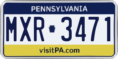 PA license plate MXR3471
