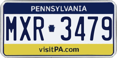 PA license plate MXR3479