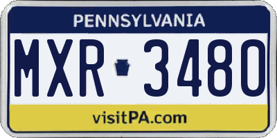 PA license plate MXR3480