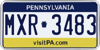 PA license plate MXR3483