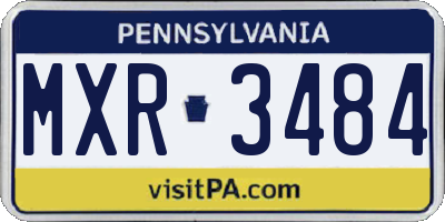 PA license plate MXR3484