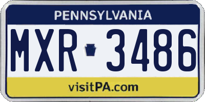 PA license plate MXR3486