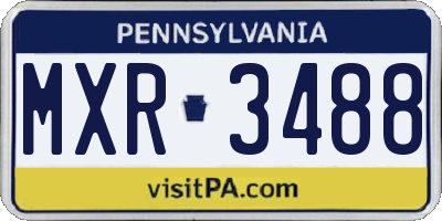 PA license plate MXR3488