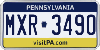 PA license plate MXR3490