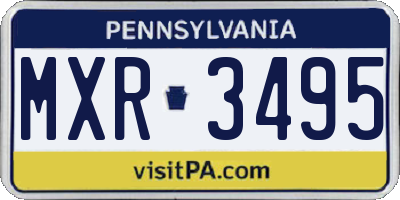PA license plate MXR3495