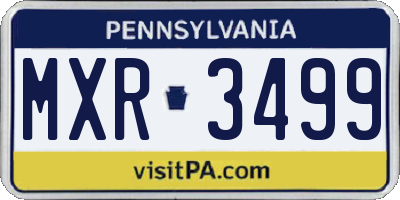 PA license plate MXR3499