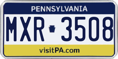 PA license plate MXR3508
