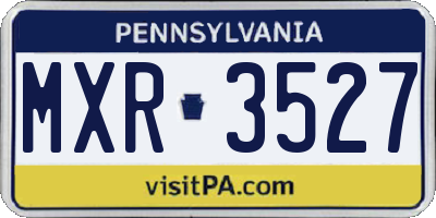 PA license plate MXR3527