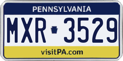 PA license plate MXR3529