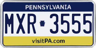 PA license plate MXR3555