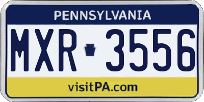 PA license plate MXR3556