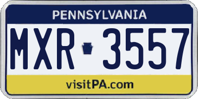PA license plate MXR3557