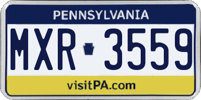 PA license plate MXR3559