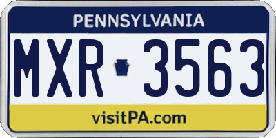PA license plate MXR3563