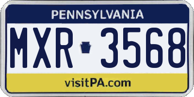 PA license plate MXR3568