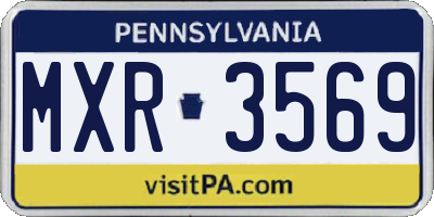 PA license plate MXR3569