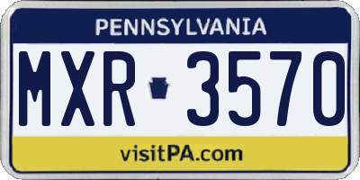 PA license plate MXR3570