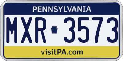 PA license plate MXR3573