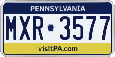 PA license plate MXR3577