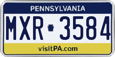 PA license plate MXR3584