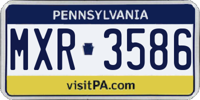 PA license plate MXR3586
