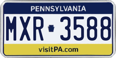 PA license plate MXR3588