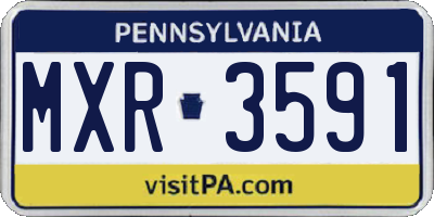 PA license plate MXR3591