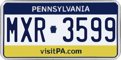 PA license plate MXR3599