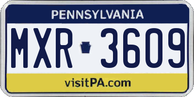 PA license plate MXR3609