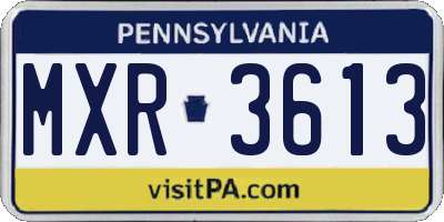 PA license plate MXR3613