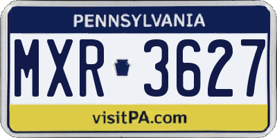 PA license plate MXR3627