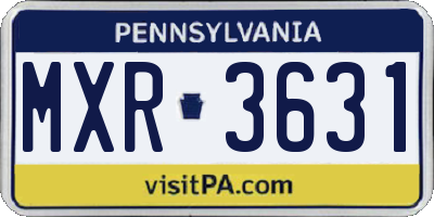PA license plate MXR3631