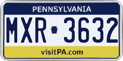 PA license plate MXR3632
