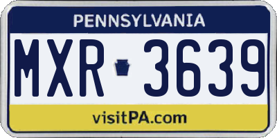 PA license plate MXR3639