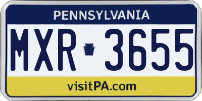 PA license plate MXR3655