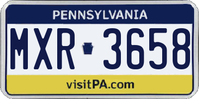PA license plate MXR3658