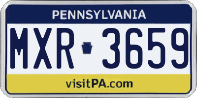 PA license plate MXR3659