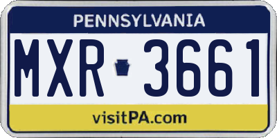 PA license plate MXR3661