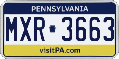 PA license plate MXR3663