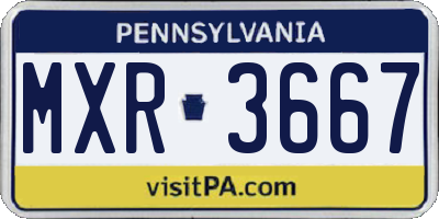 PA license plate MXR3667