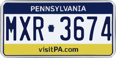 PA license plate MXR3674