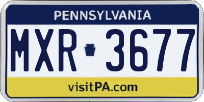 PA license plate MXR3677