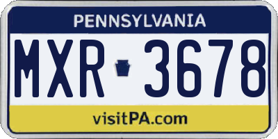 PA license plate MXR3678