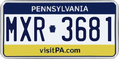 PA license plate MXR3681
