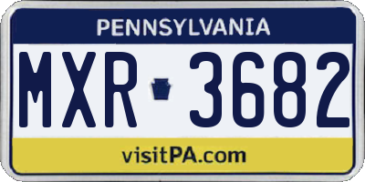 PA license plate MXR3682