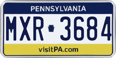 PA license plate MXR3684